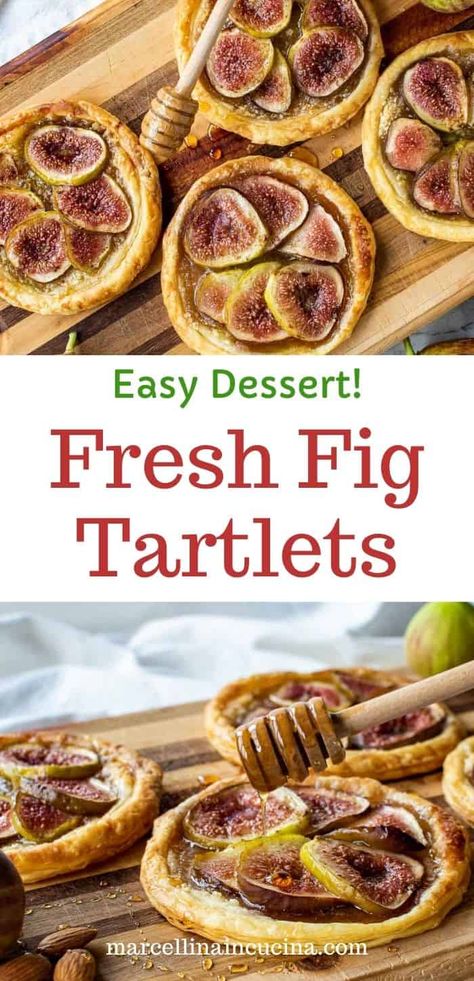 Puff Pastry With Figs, Fresh Fig Deserts, Figs Dessert Recipes, Vegan Fig Dessert, Things To Make With Figs, Fig Desserts Easy, Fig Pastries, Fig Desert, Fig Pastry