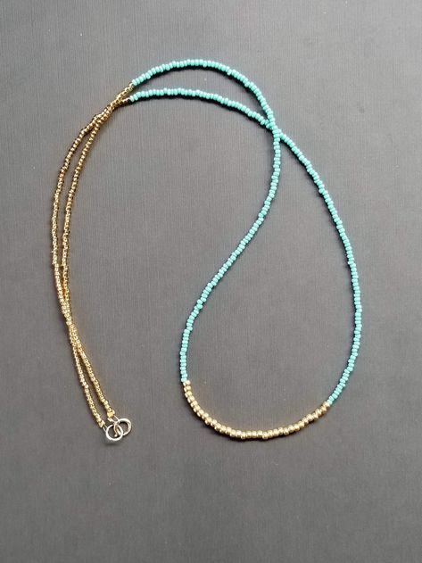 Turquoise Seed Bead Necklace, Multi Wrap Bracelet, Glass Beads Jewelry, Beaded Necklace Diy, Beaded Jewelry Designs, Bracelet Dainty, Bracelet Blue, Mom Jewelry, Handmade Jewelry Designs