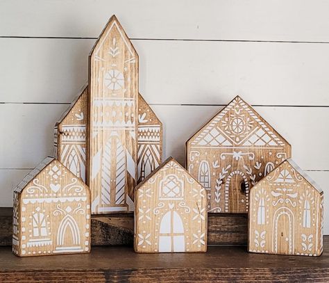 Christmas Village, Gingerbread House, Christmas Decor Gingerbread Village, Holiday Decor, Christmas Kitchen Decor, Holiday Decoration - Etsy Gingerbread House Christmas Decor, Village Gingerbread House, Christmas Decor Gingerbread, House Christmas Decor, Gingerbread House Christmas, Gingerbread Diy, Gingerbread Christmas Decor, Gingerbread Village, Gingerbread House Decorations