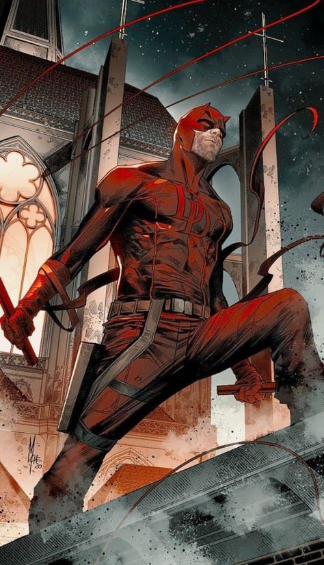 Daredevil Marvel Comics, Daredevil Comic Wallpaper, Dare Devil Wallpaper, Daredevil Painting, Daredevil Comic Art, Daredevil Tattoo, Daredevil Wallpaper, Daredevil Costume, Daredevil Artwork