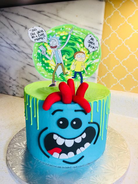 Rick and Morty cake Rick And Morty Cake Ideas, Rick And Morty Cake, Cake Icing Tips, Empire Cookie, Cake For Boyfriend, Fudgy Brownie Recipe, Birthday Goals, Funny Birthday Cakes, Dream Cake