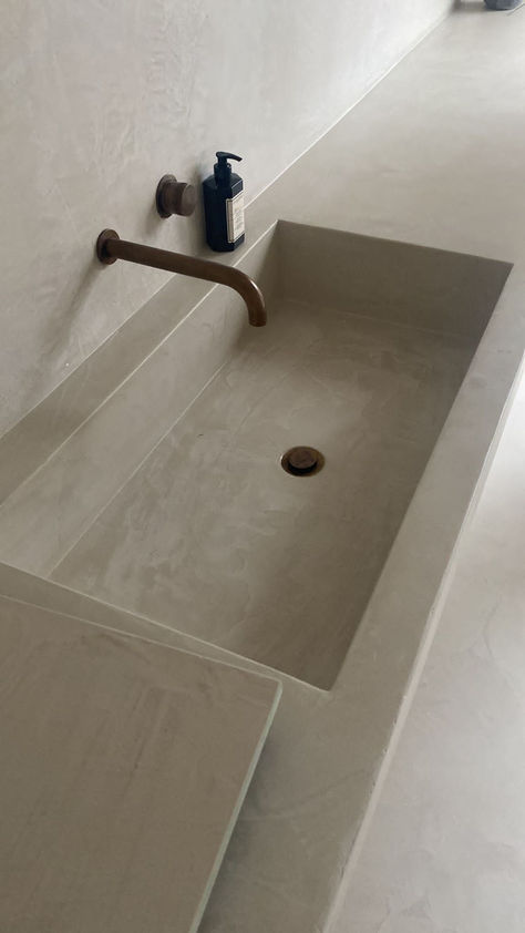 Microcement Bathroom Sink, Microtopping Bathroom, Microtopping Wall, Microcement Sink, Micro Concrete Bathroom, Micro Cement Bathroom, Microcement Bathroom, Cement Sink, Building Rendering