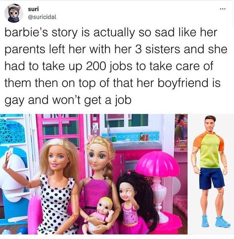 Millennial Misery on Instagram: “Is he? @suricidal” It's Monday Again, Barbie Stories, Monday Again, It's Monday, Barbie Movie, Barbie Movies, Film Serie, Funny Tweets, Barbie Girl