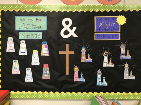 Salt And Light Bulletin Board, Salt Light, Vbs Ideas, Salt Of The Earth, Salt And Light, Light Of The World, Bulletin Boards, Bulletin Board, Salt