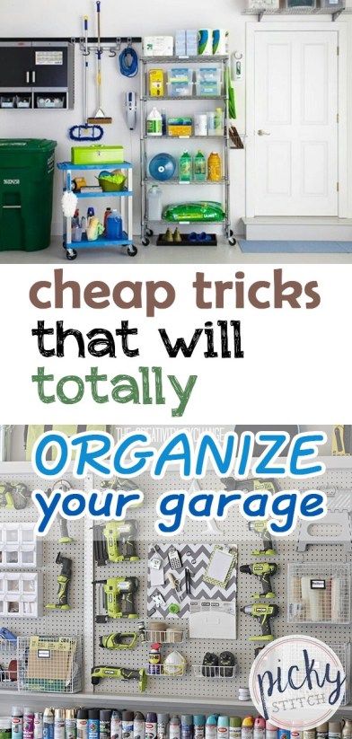 Cheap Garage Organization, Declutter Garage, Small Garage Organization, Garage Hacks, Diy Garage Work Bench, Garage Storage Inspiration, Garage Organization Ideas, Diy Garage Storage Cabinets, Garage Organization Tips