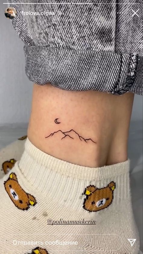 Mountain Tattoo Placement For Women, Simple Tattoos Mountain, Tiny Discreet Tattoos, Tattoos For Colorado, Banff Mountain Tattoo, Small Colorado Tattoo, Colorado Tattoo Ideas Simple, Single Line Mountain Tattoo, Small Outdoorsy Tattoos