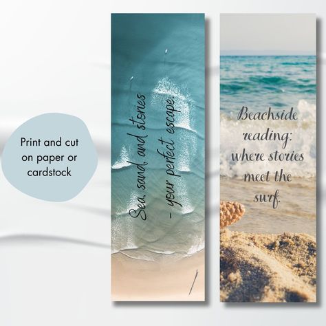 Beach Bookmark, Eco Quotes, Bookmarks Quotes, Reading Routine, Quotes To Brighten Your Day, Lovers Gift Ideas, Printable Inspirational Quotes, Coastal Theme, Printable Bookmarks