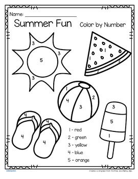 On My Way To K! {summer Practice Pack 5F0 Last Week Of Summer Activities Preschool, End Of Summer Preschool Activities, Aba Crafts, Summer Color By Number, Shells At The Beach, Kid Activites, Preschool Creative Art, Number Printables, Summer Time Beach