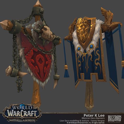 ArtStation - Blizzcon Hero Banner, World of Warcraft : Battle for Azeroth, Peter Kyuyoung Lee Prehistoric Architecture, Hero Banner, Battle Standard, Craft Shed, Dark Elves, Game Textures, Hand Painted Textures, Dark Elf, Game Character Design