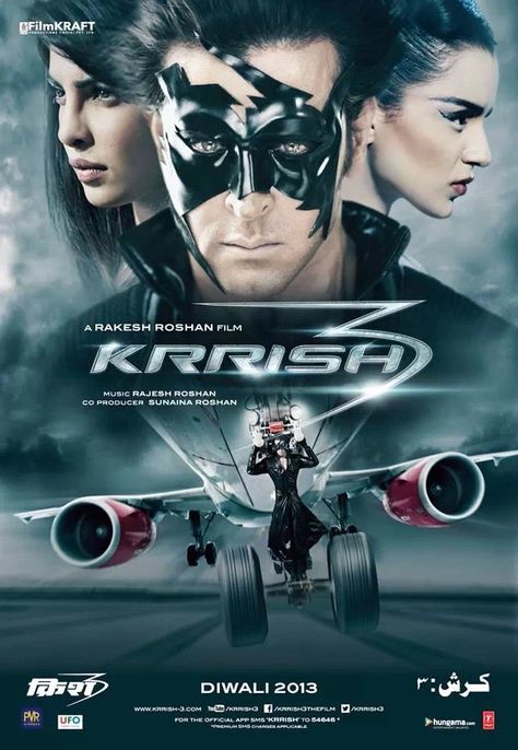 Krrish3 - Poster 2 Krrish Movie, Krrish 3, Hindi Movie Song, Amazon Prime Movies, New Movie Posters, Prime Movies, Bollywood Posters, Bollywood Cinema, Hindi Movie