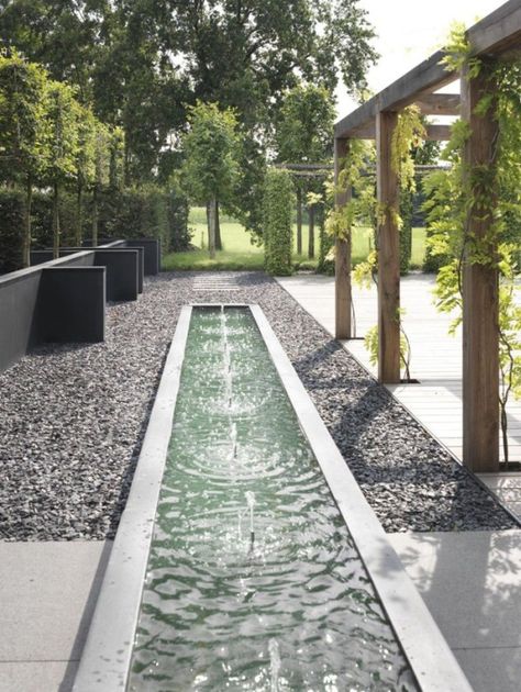 Contemporary Water Feature, Kolam Air, Modern Water Feature, Taman Air, Air Mancur, Outdoor Water Feature, Modern Front Yard, مركز ثقافي, Garden Water Feature