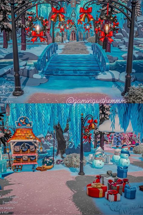 Disney Dreamlight Valley Christmas Ideas, Ddv Frosted Heights Ideas, Ddv Christmas, Disney Dreamlight Frosted Heights, Dreamlight Valley Christmas Design Ideas, Christmas Dreamlight Valley, Frosted Heights Design Dreamlight Valley, Frosted Heights Dreamlight Valley Ideas, Disney Dreamlight Valley Christmas