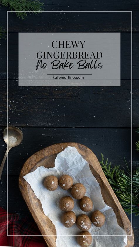 This recipe is perfect if you're looking for a holiday no bake cookie dough ball or an oat energy ball. It's spicy from the ginger and so warm and cozy for Thanksgiving and Christmas. They'd be a great for entertaining, or a simple healthy dessert, that's dairy free and gluten free. Oats Energy Balls, No Bake Balls, Cookie Dough Ball, No Bake Cookie, No Bake Cookie Dough, Meal Prep Snacks, Energy Ball Recipe, Cookie Dough Balls, Healthy Desserts Easy