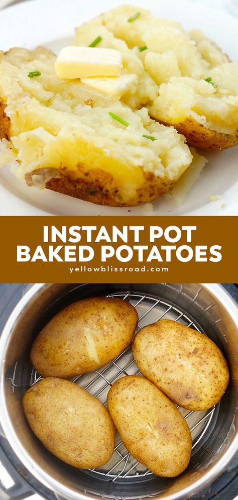 Quick Baked Potato, Potatoes Russet, Instant Pot Baked Potatoes, Potato Calories, Baked Potato Toppings, Making Baked Potatoes, Classic Restaurant, Tomato Soup Homemade, Wholesome Yum