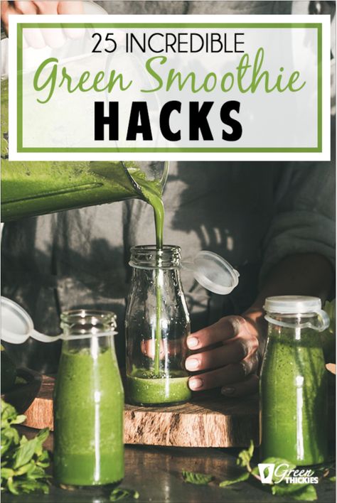 Here's 25 green smoothie hacks to help you speed up, save money, get healthier and enjoy the process a little bit more!  Click the link to find out what those 25 benefits are.  #greenthickies #greensmoothie #greensmoothies #healthy #greensmoothiehacks #leafygreens Smoothie Hacks, Green Thickies, Vegan Facts, Holistic Recipes, Getting More Energy, Eating Vegan, Simple Lifestyle, Health And Fitness Articles, Muscle Gain