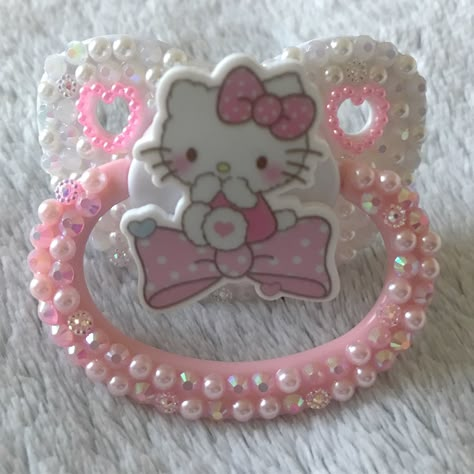 Kawaii Pacifier, Bling Pacifier, Lil Space, Space Things, Pet Regression, Baby Doll Nursery, Hello Kitty Baby, Paci Clip, Princess Alice