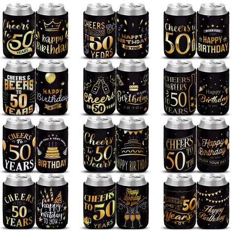 PRICES MAY VARY. What You Will Get: you will get 24 pieces of 50th birthday can sleeve, which are enough for your daily using, replacement, sharing and decorative demand; You can use them to care your cups at home, also you can use them to decorate your home Exquisite Design: the 50th birthday decorations have 12 styles, designed with different patterns and words, black setting and gold pattern make the can sleeve more delicate and beautiful 50 Years Old Party Decoration: the 50th birthday favor 70th Birthday Favors, 70th Birthday Party Favors, 80th Birthday Party Favors, 50th Birthday Favors, 30th Birthday Party Favors, 40th Birthday Party Favors, 50th Birthday Party Favors, 80th Birthday Decorations, 70th Birthday Decorations