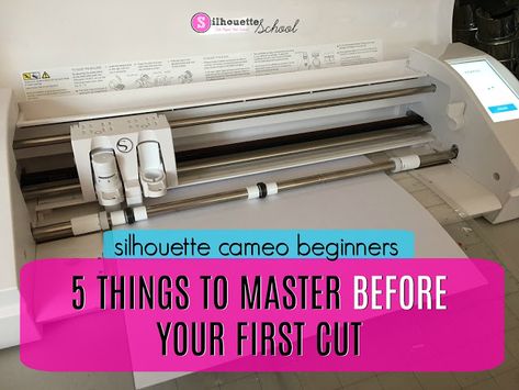 Silhouette CAMEO Beginners Tutorials: 5 Things to Master Before Your First Cut How To Use A Silhouette Cameo, Cameo 3 Projects For Beginners, Cameo 3 Projects Ideas, Silhouette Projects Beginner, Silhouette Portrait Projects, Silhouette Cameo Beginner, Silhouette Cameo Projects Beginner, Silhouette Cameo Projects Vinyl, Silhouette Cameo Free