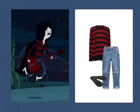 Marceline Cosplay Ideas, Adventure Time Inspired Outfits, Marceline Inspired Outfits, Marceline Halloween Costume, Marceline Sweater, Adventure Time Outfits, Kathryn Core, Marceline Costume, Marceline Outfits