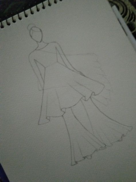 Frock Illustration, Portfolio Designs, Fashion Design Books, Long Frock, Design Books, Long Frocks, Frock Design, Design Sketch, Fashion Sketches