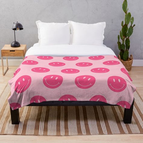 100% polyester fleece throw blanket with soft, fluffy handfeel. One-sided sublimation print. Machine washable. Multiple sizes are available. Preppy School Supplies, Smiley, Pink, Aesthetic, Smiley Face, Preppy Aesthetic Pink Aesthetic Smiley Face, Preppy Blanket, Preppy Bedding, Aesthetic Smile, Preppy Bedroom Decor, Preppy School Supplies, Preppy Bedroom, Preppy School, Pink Room Decor