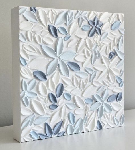 3d Canvas Painting, Textured Flower Art, Acrylic Painting Ideas, Diy Abstract Canvas Art, Plaster Wall Art, Simple Wall Art, Diy Canvas Wall Art, Soyut Sanat Tabloları, Canvas Painting Designs