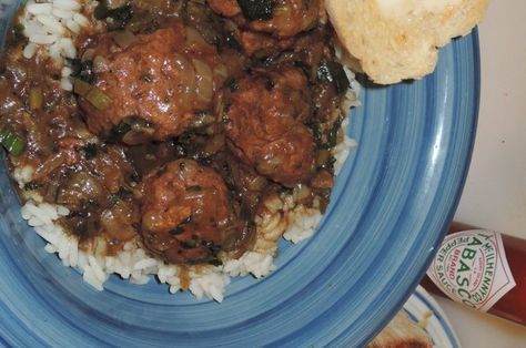 Meatball Fricassée Recipes Beignets, Cajun Meatballs, Cajun Trinity, Haitian Recipes, Jambalaya Pasta, Meatball Stew, King Cakes, Meatballs And Gravy, New Orleans Recipes