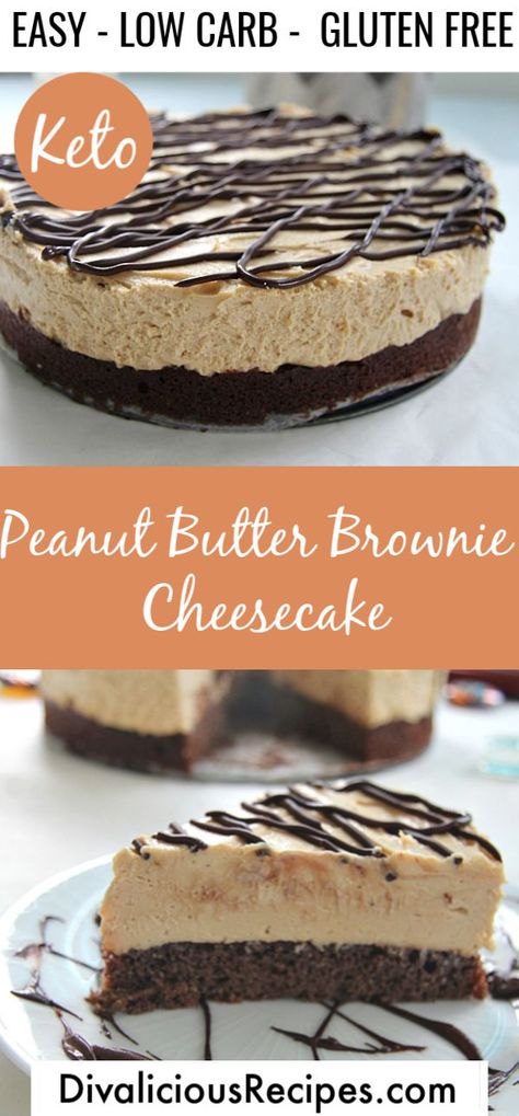 Peanut Butter Brownie, Cheesecake Brownie, Medicine Tips, Brownie Cheesecake, Low Carb Brownies, Low Carb Low Fat Recipes, Low Carb Cheesecake, Low Carb Low Sugar, Best Low Carb Recipes