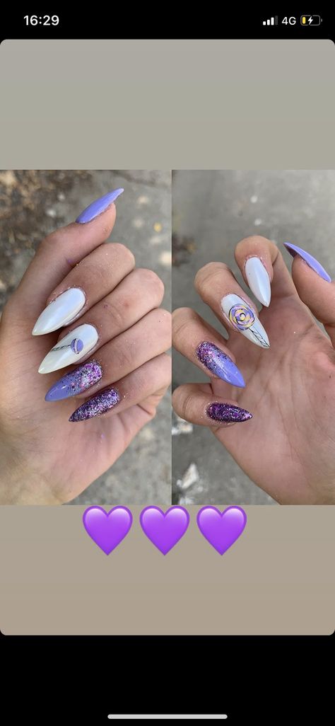 Lollipop Nails, Stamped Nails, Purple Glitter, Purple Nails, Lollipop, Nail Ideas, Nail Designs, Nail Art, Glitter