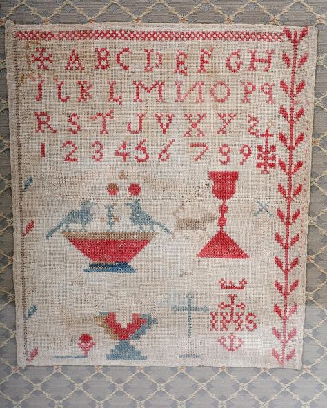 Embroidery Sampler 1846 Framed, antique Cross Stitch Sampler, Victorian Needlework, Alphabet and Decorative Elements, living room deco Shipping/selling worldwide 🌍 Follow us: @toughtofindetsy   🦋Please click link in bio 🦋 Antique Cross Stitch, Victorian Cross Stitch, Stitch Sampler, Embroidery Sampler, Antique Samplers, Cross Stitch Samplers, Room Deco, Decorative Elements, Needlework