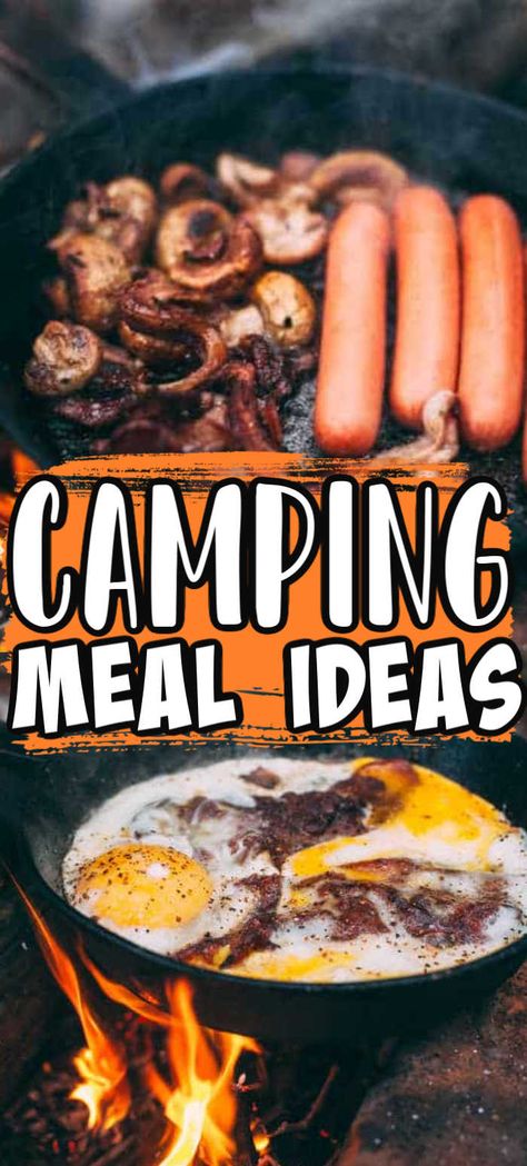 Planning on going camping and trying to figure out what to bring? The meal Ideas for camping will help make your camping meal planning easy! With these easy camping meal ideas and camping recipes you will have tasty easy meals while you are camping. Dinner One Pot, Camping Meals For Kids, Dutch Oven Camping Recipes, Woods Camping, Aesthetic Camping, Camping Menu, Dutch Oven Camping, Camping Breakfast, Easy Camping Meals