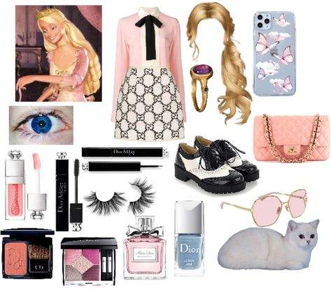 Barbie Bounding, Princess And The Pauper Aesthetic, Pauper Aesthetic, Princess Anneliese, The Princess And The Pauper, Pink Purple Butterfly, Princess Ideas, Dior Mascara, Barbie Things