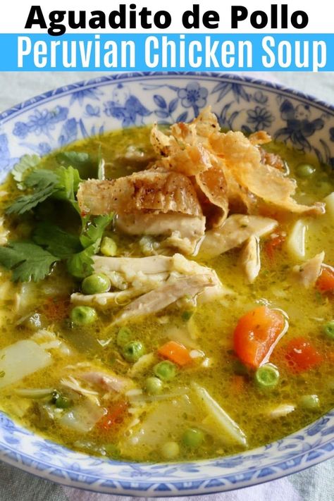 Peruvian Soup, Peruvian Chicken Soup, Aji Amarillo Paste, Easy Healthy Soup, Easy Soup Recipes Healthy, Easy Soup Recipe, Peruvian Chicken, Pollo Recipe, Chicken Garlic