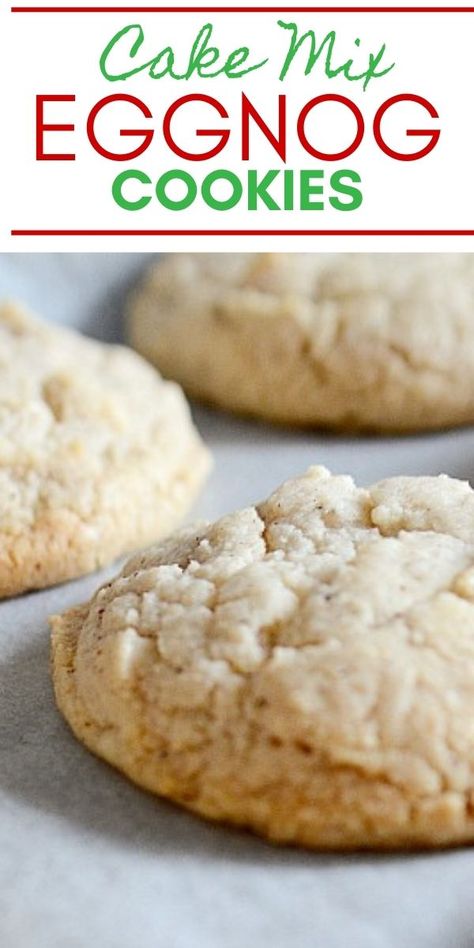 Eggnog Cookie, Egg Nog Cookies Recipe, Eggnog Dessert, Snickerdoodle Cookies Easy, Eggnog Cake, Easy Eggnog, Eggnog Cookies, Homemade Eggnog, Cake Mixes