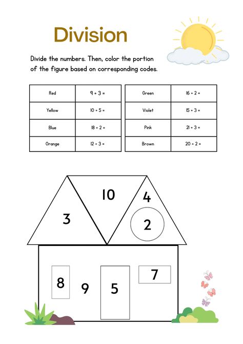 Division Grade 2 Activities, Division Questions, Math Folders, Division Activities, Division Word Problems, Long Division, Division Worksheets, Word Problem Worksheets, 1st Grade Worksheets