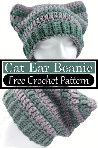 The Crochet Cat Ear Beanie is a cute, stylish hat pattern with adorable cat ears. It is made using simple crochet stitches, making it perfect for beginners. Crochet Cat Beanie Free Pattern, Cat Beanie Tutorial, Cat Ear Hat Crochet Pattern, Cat Ear Hat Pattern, Beanie Tutorial, Crochet Cat Ear Beanie, Crochet Cat Beanie, Cat Hat Pattern, Beanie Pattern Free