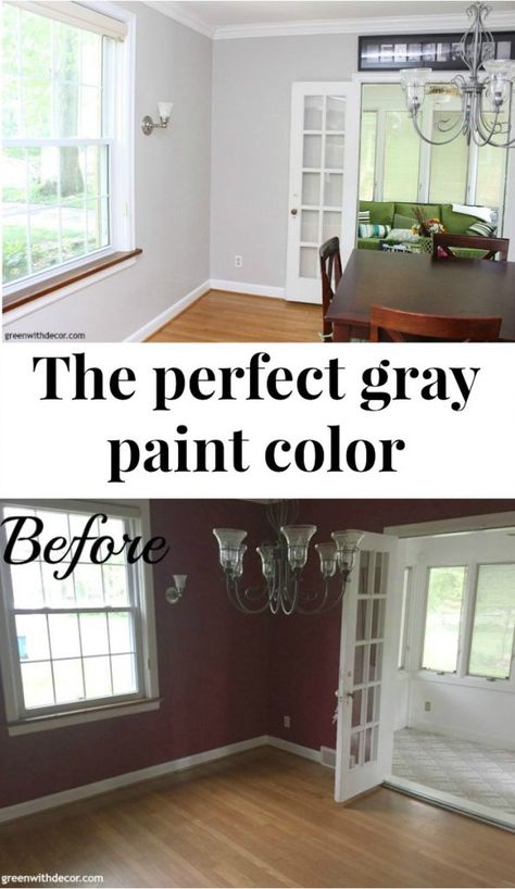 Agreeable Gray paint in the dining room, amazing what some paint can do to brighten up a dark room! Brighten Up A Dark Room, Agreeable Gray Paint, Painted Dining Room, Perfect Grey Paint Color, Renovation Tips, Dining Room Paint, A Dark Room, Agreeable Gray, Dining Room Remodel