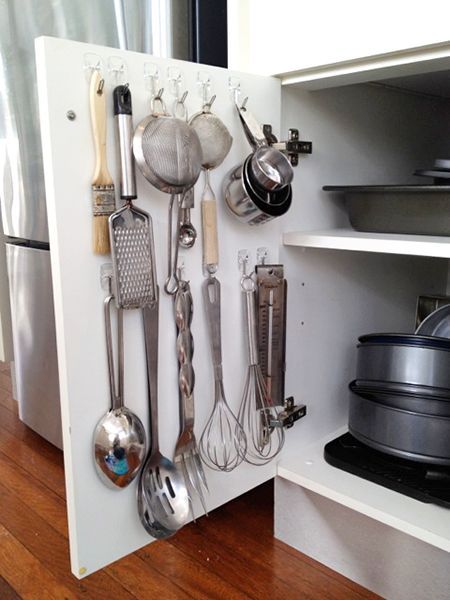 Tidy away those utensils whilst having them easy to hand and sort through. #mstorestorageideas Kitchen Utensil Storage, Kitchen Utensil Organization, Small Kitchen Storage, Kitchen Organization Diy, Kitchen Organisation, Dollar Store Organizing, Diy Kitchen Storage, Kitchen Storage Solutions, Creative Storage