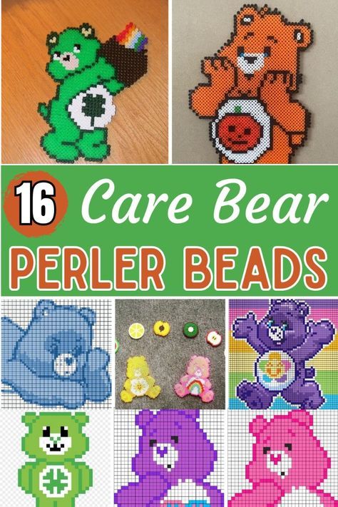 16 Easy Care Bear Perler Beads Patterns #BeadingPatterns #BeadPattern #BeadPatternsEasy #BeadPatternsAnimals #EasyPerlerBeadPatterns Care Bear Perler Beads, Bear Perler Beads, Patterns For Kids, Easy Perler Bead Patterns, Graph Crochet, Beads Patterns, Fuse Bead Patterns, Hama Beads Patterns, Beaded Leaf