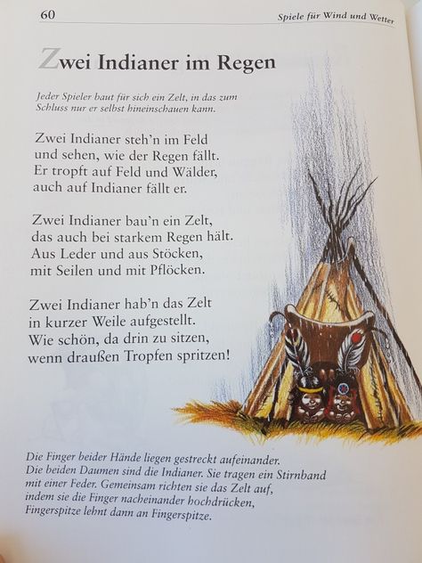 Zwei Indianer im Regen #fingerspiel #krippe #kita #kindergarten  #kind #reim #gedicht #erzieherin #erzieher Kindergarten Portfolio, Kids Poems, Literacy, Indiana, Native American, Kindergarten, Crafts For Kids, Education, Book Cover