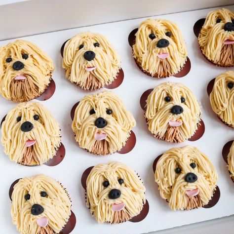 Goldendoodle Cupcakes, Golden Doodle Cupcakes, Golden Retriever Cupcakes, Dog Face Cupcakes, Animals Cupcakes, Puppy Dog Cupcakes, Puppy Cupcakes, Cupcake Videos, Dog Cupcakes