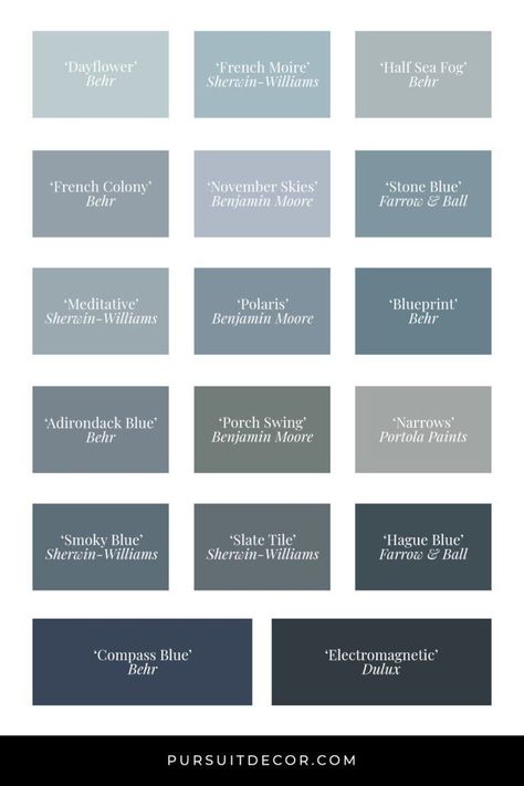 French Moire Paint Color, Bathroom Paint Inspiration, Adirondack Blue, French Bathrooms, Behr Blue, French Blue Paint, Blue Bathroom Paint, Blue Bathroom Walls, Bathroom Wall Colors