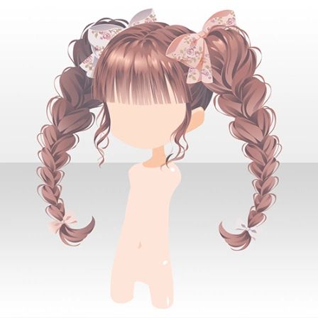 Chibi Hair, Twin Braids, Tiny Clothes, Hair Sketch, Cocoppa Play, Braided Hair, Hair Clothes, Anime Hair, Hair Reference