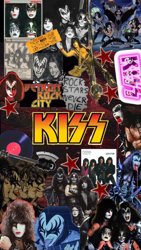 Kiss #kiss #wallpaper #fyp Kiss Wallpaper, Banda Kiss, Band Wallpaper, Really Cool Wallpapers, Night Ranger, Rock N Roll Art, Rock Band Posters, Kiss Army, Vintage Kiss