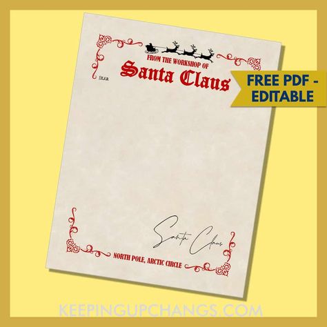 Santa Handwriting Font, Santa Letter Template Free Printable, Printable Letter From Santa, Free Printable Letter To Santa Template, Secret Santa Templates, Free Printable Letters To Santa, Blank Letter From Santa Free Printable, Free Printable Letters From Santa Claus, Christmas Letter From Santa