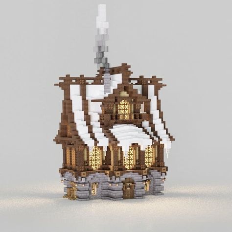 Snow Build Minecraft, Minecraft Snowy Tundra Builds, Minecraft Snowy House Ideas, Minecraft Snow Builds House, Minecraft House Ideas Snow Biome, Minecraft Snow Golem Defense Tower, Minecraft Winter Village Ideas, Minecraft Snow Mountain House, Minecraft Snowy Mountain House