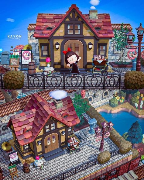 Kiki's Delivery Service Bakery, Kikis Delivery Service Aesthetic, Ac New Leaf, Animal Crossing Guide, Island Theme, Kiki Delivery, Kiki's Delivery Service, New Animal Crossing, Ghibli Art