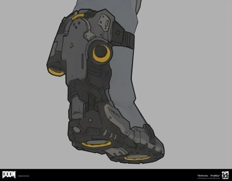 Boots Futuristic, Jump Boots, Doom 2016, Sci Fi Tech, Futuristic Armour, Sci-fi Armor, Mech Suit, Arte Robot, Arte Cyberpunk