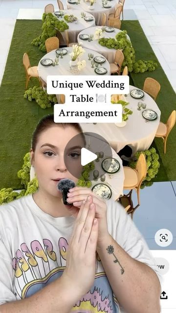 Lynea D'Aprix on Instagram: "A unique wedding table arrangement #weddingideas #uniquewedding" Round Tables Together Wedding, Wedding Table Arrangements Layout, Lynea D’aprix Account Wedding, Free Standing Wedding Decorations, Reception Table Layout, Wedding Reception Tables Layout, Table Arrangements Wedding, Wedding Reception Design, Circle Table