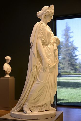 "Zenobia in Chains," a 3rd-century queen of Palmyra (near present day Syria), as a prisoner of the Roman Empire ~ By: Harriet Hosmer/1859. Queen Zenobia, Greek Mythology Art, The Roman Empire, Mythology Art, Roman Empire, Greek Mythology, Syria, Present Day, Sculptor